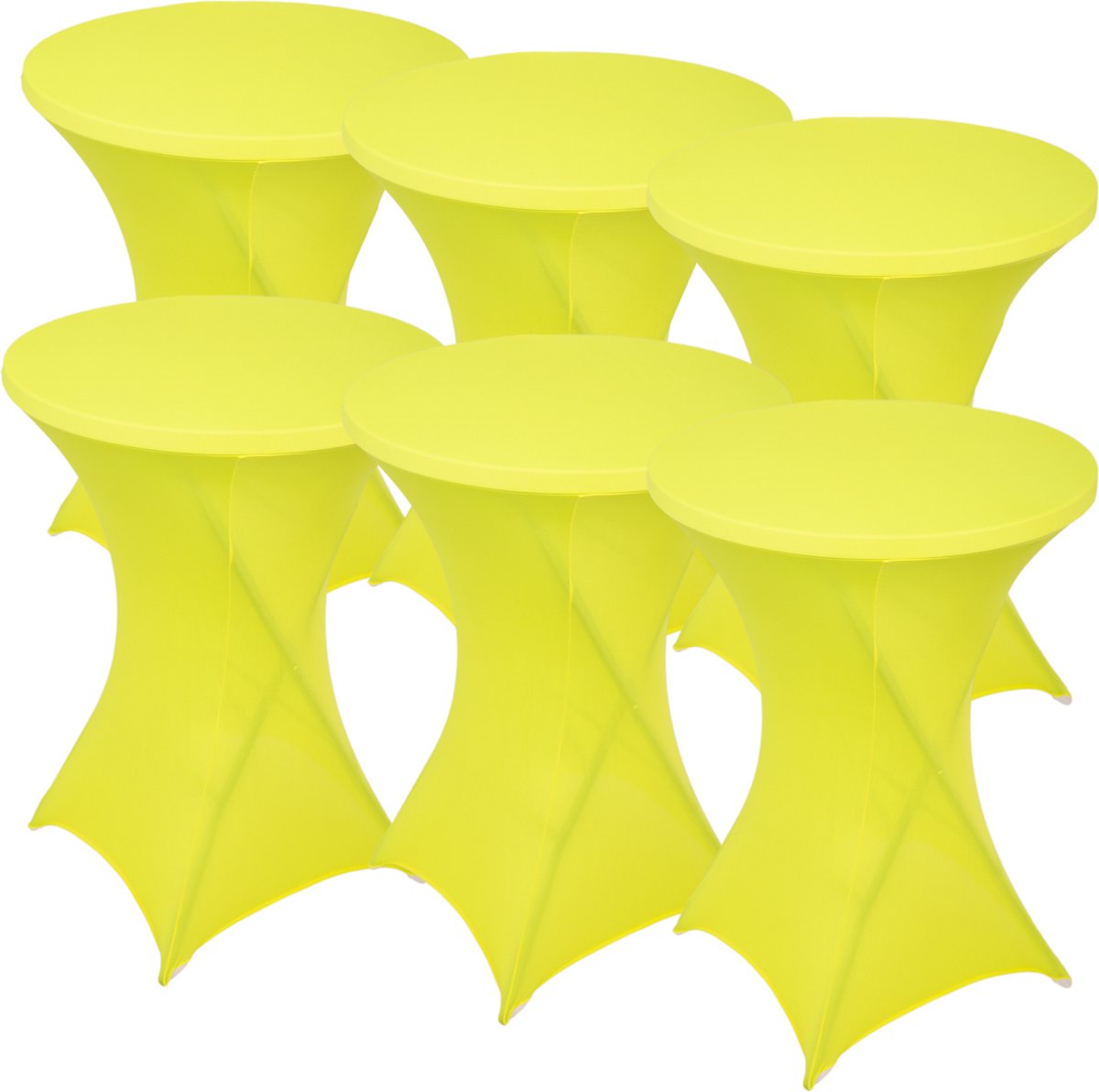 Statafelrok Geel x 6 – ∅80-85 x 110 cm – Stretch 6 stuks –   voor Statafel – Geschikt voor Horeca Evenementen | Sta Tafel Hoes | Staantafelhoes | Cocktailparty | Trouwerij